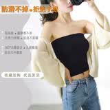 一抹仙裹胸式抹胸无肩带内衣女防走光防滑打底小吊带背心内搭上衣夏外穿 经典黑【中长款】 均码