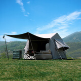 沃尔夫woolf屋脊7充气帐篷易搭建速开自动充气公园露营投影黑胶防晒天幕 25款屋脊7【活动款】+大床