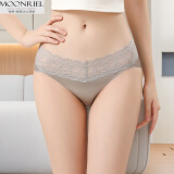 Moonriel梦瑞尔女士内裤女7A抗菌蕾丝法式无痕性感超丝滑低腰三角裤礼盒装 Q767K四:咖啡+粉色+灰色 3条 M