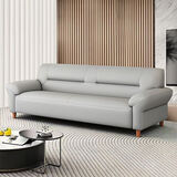 吉世伦北欧皮革沙发现代简约小户型双人三人位客厅家用皮艺沙发猫抓皮 猫抓皮革浅灰色+海绵+乳胶+实木框 多人位 1.9m -厂家直销