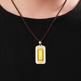 蒂蔻（Tico）百福金镶玉吊坠翡翠项链男玉坠可转动和田玉车挂饰生日礼物