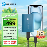 HP惠普 1TB 移动固态硬盘P500（PSSD）USB3.2 ssd Type-C高速传输 超薄时尚 手机直连 蓝色