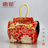 唐赋中国风特色礼品刺绣手提包旗袍钱包母亲节礼物送妈妈手拎包 红色祥云
