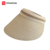 FitonTon儿童遮阳帽夏季大帽檐防晒空顶草帽女童防晒帽时尚太阳帽子2-7岁