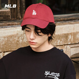 MLB官方 KARINA同款男女时尚百搭软顶棒球帽遮阳帽户外春夏CP77 洛杉矶道奇队/酒红色 均码