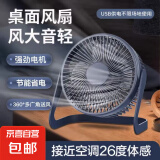 【京东物流】电风扇桌面风扇USB小风扇大风力迷你轻音小电扇家用卧室学生宿舍办公室台式桌面扇 【经典藏蓝】5寸一档风力