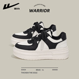 回力女鞋小白鞋女春季透气板鞋女士百搭白色休闲鞋学生运动厚底鞋子女 米黑【厚底5CM】 40