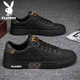 花花公子（PLAYBOY）男鞋子男2026春夏季板鞋男士百搭休闲小白鞋男款运动鞋 黑色 40