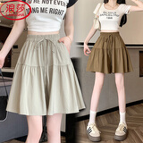 浪莎山本裙裤女日系设计感休闲五分裤夏季薄款高腰显瘦小个子短裤子