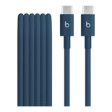 beats 耳机 手机充电线  编织连接线 Apple/苹果USB-C/type-c 数据线适用iPhone15 16 17手机/原装线 USB-C 转 USB-C 飚速蓝（1.5米）