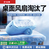 锐舞2025新款桌面小风扇静音办公室桌上电风扇小型迷你usb充电长续航制冷风扇强力便携式随身降温神器 【顶配轻音款】双核飓风|超长续航|1机4用·冰晶白 【联系客服】赠万能绳磁吸支架|双核八倍飓风
