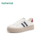 热风（Hotwind）商场同款经典复古德训鞋通勤百搭女鞋运动透气舒适板鞋小白鞋 84米兰 (布面H14W3315) 39 (245mm)
