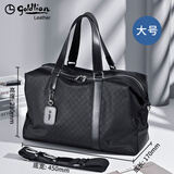金利来（Goldlion）手提包男士2025夏季新款多功能大容量旅行包短途出差休闲斜挎包男 黑色大号【450*290*170mm】