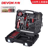 大有（Devon）5208 5209无刷充电多功能 12V锂电钻 家用工具起子机直流打孔50扭 100件套工具箱【可配5208/5209】
