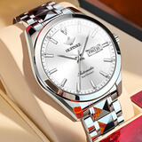 原装正品瑞士劳力土男士手表全自动机械表夜光时尚男表进口金表 本色白面 41mm