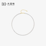 大溪地 小米珠珍珠项链强光淡水珍珠锁骨链叠戴颈饰送女友节日礼物 升级-925银-极光/细微瑕3.5-4mm