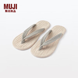 无印良品（MUJI）男女通用室内拖鞋夹脚式 男鞋女鞋无性别人字拖25年夏季 JKAF0A5S 原色*灰色 26 cm/L/42码(2.0)