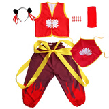 哪吒儿童演出服团体舞蹈演出搭配武器全套男女童cos小哪吒服装 哪吒七件套 130 cm 现货