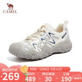 骆驼（CAMEL）溯溪鞋男撞色拼接绑带户外鞋 L14S469663 米白/灰/深蓝(男款) 42