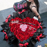 百花馆鲜花速递花礼玫瑰花真花束生日送女友表白求婚示爱同城配送当日达 【心随你动】33朵|dyj88