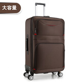 竹貂行李箱耐磨牛津布28英寸大容量男拉杆箱女万向轮旅行箱密码箱皮箱 咖啡色-耐磨牛津布 28英寸 【大尺寸，长期出行选择】