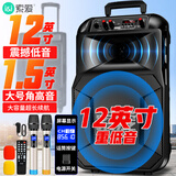 索爱（soaiy）12吋广场舞音响大功率便携式户外重低音蓝牙k歌专用大音量移动拉杆音箱室外演出设备双话筒SA-T25