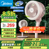 美的（Midea）【离线语音】家用空气循环扇智能遥控落地扇轻音台立两用节能摇头电风扇大风力小型风扇FGA24THR