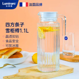 乐美雅（Luminarc）玻璃水壶冷水壶凉水杯家用冰箱大容量茶壶四方透明1.1L凉水壶