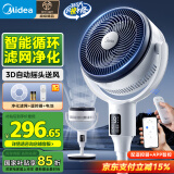 美的（Midea）循环扇家用落地扇立式风扇转页扇柔风轻音节能摇头扇广角送风家用办公室宿舍客厅电风扇 FGD24UZR