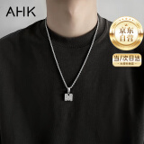 AHK26字母钛钢项链男女士百搭潮流情侣吊坠520情人节生日礼物男女友 潮流满钻项链 【M】+品牌礼盒