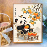 光随我意十字绣2025新款事事柿柿如意刺绣diy手工小件可定制休闲打发时间 生态棉线【画布40*50厘米】熊猫