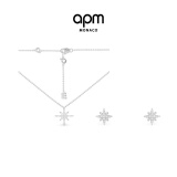APM Monaco六芒星礼盒银白项链耳饰项链套装时尚饰品生日礼物送女友 六芒星项链+耳钉【品牌臻选】