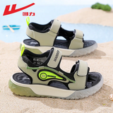回力童鞋儿童凉鞋2025夏季新款男童沙滩鞋子学生透气运动百搭软底鞋子 军绿黑 -1304 35