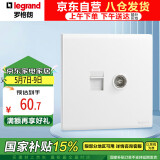 罗格朗（LEGRAND）开关插座 简悦系列陶瓷白色 86型插座 电脑+普通电视插座（六类）