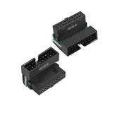 尘土 Type-e转接头USB3.1前置挡板线Type-E转Type-C母 SATA主板 PCI拓展转接头电源线适配器连接线 USB3.0 19P/20P弯头 A款 卡扣朝外 【一个装】