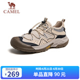 骆驼（CAMEL）男士户外登山复古透气休闲低帮徒步鞋 G14M342685 杏色 40