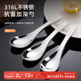 维艾（Newair）316L不锈钢勺子家用儿童汤匙食品级调羹汤勺吃饭个人专用饭勺加深