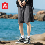名创优品（MINISO）短裤男2025新款美式潮牌工装裤夏季户外机能风宽松中裤 深灰 L