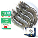 卖鱼郎先生青岛大虾4斤（净虾3.6斤+保护冰0.2kg）72-90只白虾基围虾