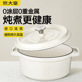 炊大皇珐琅锅铸铁锅家用炖锅砂锅汤锅焖烧锅电磁炉燃气煮锅24cm