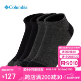 Columbia哥伦比亚袜子男女25春夏款运动袜透气休闲袜4双装 RCS631 AS3 M