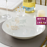 煜乾盘子菜盘餐盘鱼盘家用牛排1个装汤盘骨瓷碟子创意陶瓷盘餐具圆形 鲍翅盘 1个 10英寸