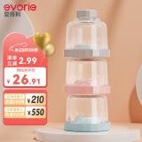 爱得利（evorie）奶粉盒 便携外出奶粉辅食储存盒 独立可拆 三层零食分装盒