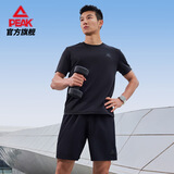 匹克速干运动套装男夏季跑步休闲羽毛球服透气两件短袖短裤男DF152001