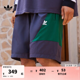 adidas舒适拼接运动短裤男装夏季阿迪达斯官方三叶草   暗灰藏青/森林绿   S
