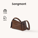 Songmont挂耳系列屋檐包mini设计师款头层牛皮通勤斜挎hobo包母亲节礼物 暮棕色 现货