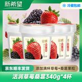 琴牌新希望活润酸奶 轻食杯大果粒益生菌风味发酵乳生牛乳发酵 340g 草莓桑葚*4桶