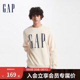 Gap男女装字母印花大logo圆领抓绒卫衣609136简约经典款 奶油米色 175/96A(L) 亚洲尺码