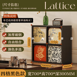 执逸中古风钢制格子柜客厅卡莱克书架自由组合落地置物架收纳储物柜子 黑色竖四格