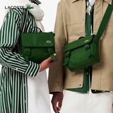 LACOSTE法国鳄鱼男女同款时尚简约日常通勤百搭复古邮差包|NU4865NE B01/绿色